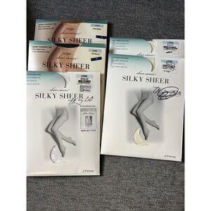 East 5th Sheer Caress Silky Sheer Panty Hose Size Long Assorted LOT OF 5 New